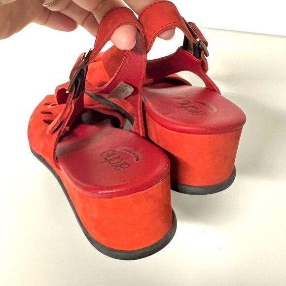 Arche Open Toe Slingback Wedge Red Sandals Size 40 - Picture 8 of 13
